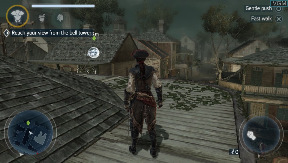 In-game screen of the game Assassin's Creed III - Liberation on Sony PS Vita