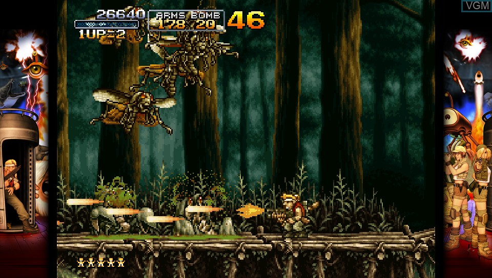 In-game screen of the game Metal Slug 3 on Sony PS Vita