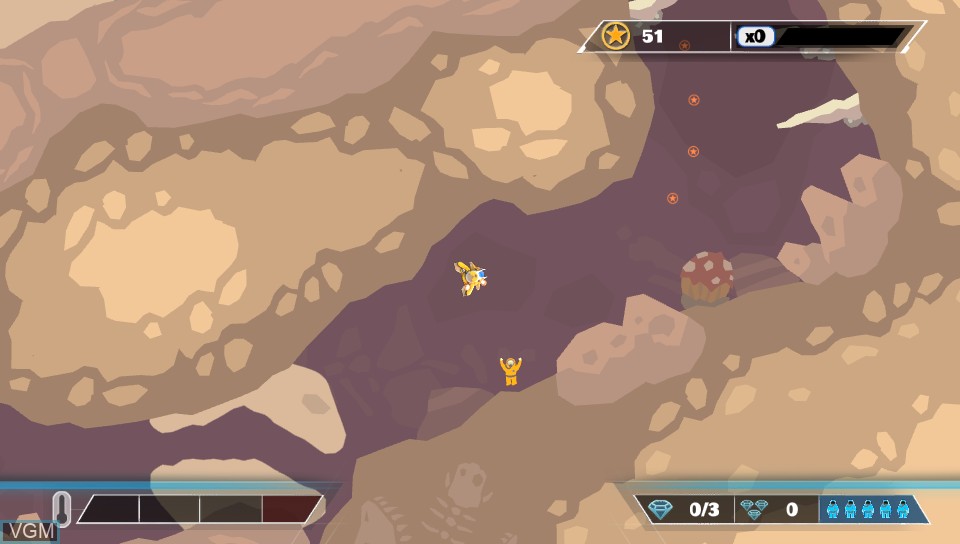 In-game screen of the game PixelJunk Shooter Ultimate on Sony PS Vita