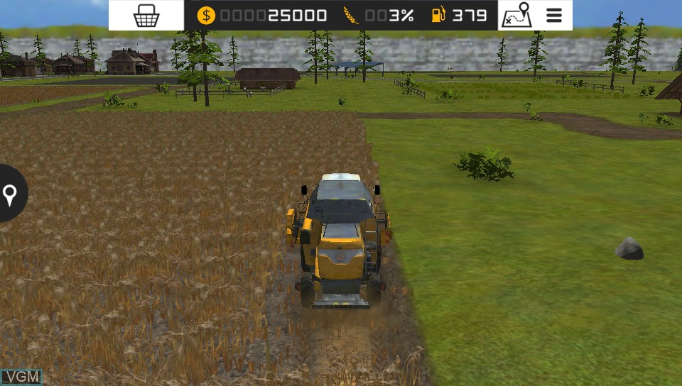 In-game screen of the game Farming Simulator 16 on Sony PS Vita