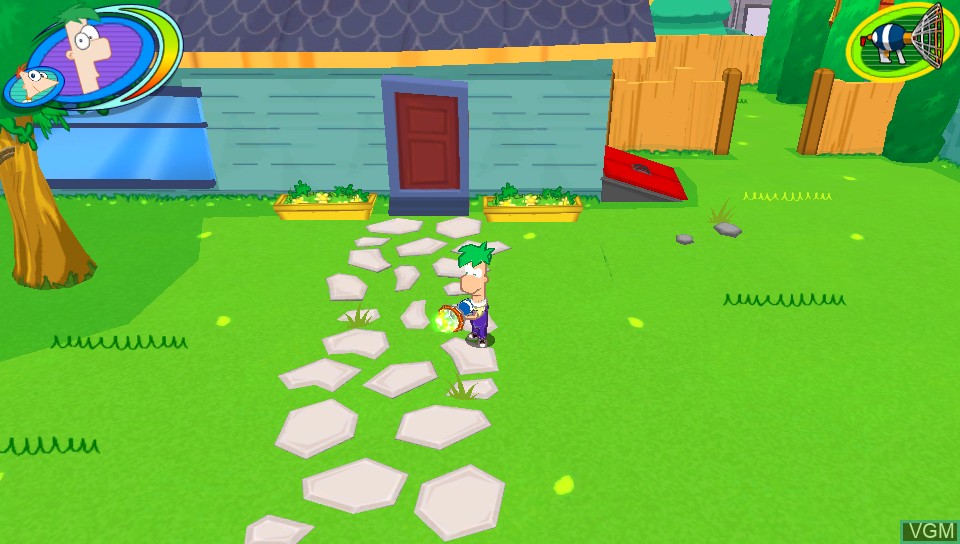 In-game screen of the game Phineas and Ferb - Day of Doofenshmirtz on Sony PS Vita