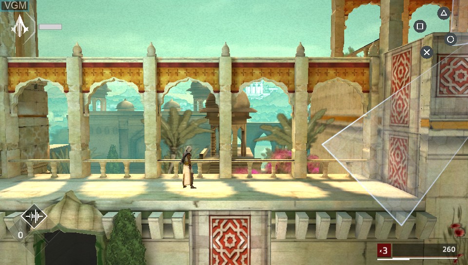 In-game screen of the game Assassin's Creed Chronicles on Sony PS Vita