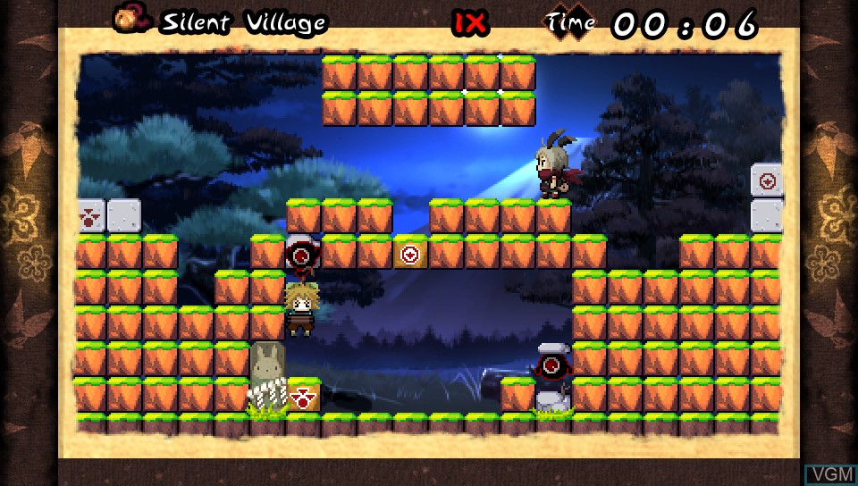 In-game screen of the game Ninja Usagimaru - Two Tails of Adventure on Sony PS Vita