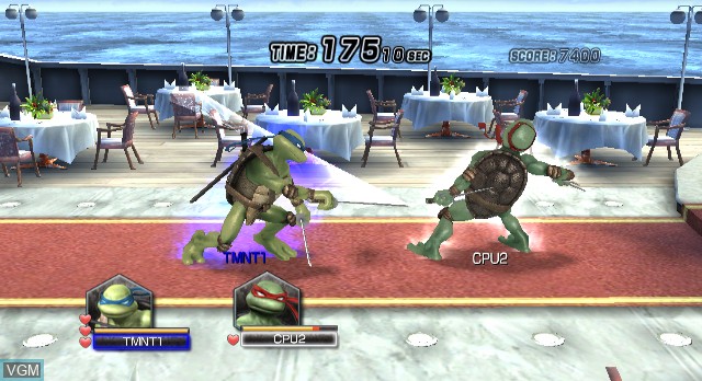In-game screen of the game Teenage Mutant Ninja Turtles - Smash-Up on Nintendo Wii