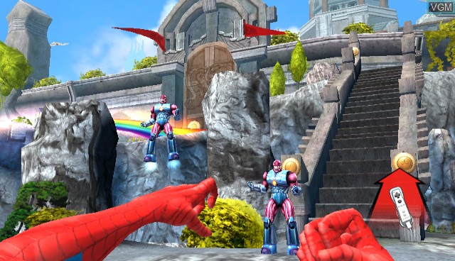 In-game screen of the game Marvel Super Heroes 3D - Grandmaster's Challenge on Nintendo Wii