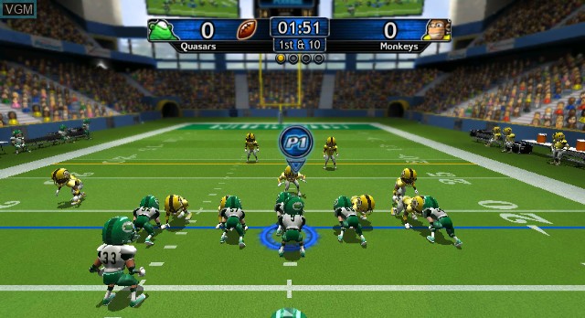In-game screen of the game Family Fun Football on Nintendo Wii