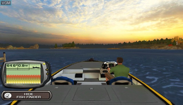 In-game screen of the game Kevin Van Dam's Big Bass Challenge on Nintendo Wii
