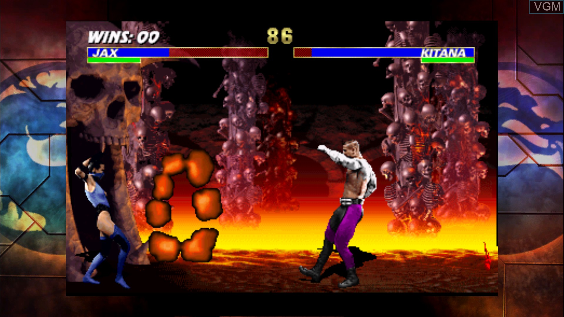 In-game screen of the game Ultimate Mortal Kombat 3 on Microsoft Xbox 360