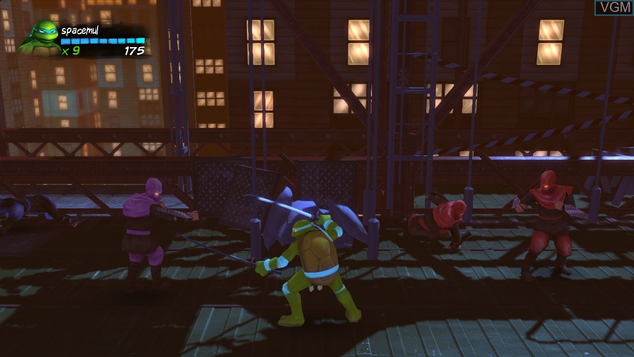 In-game screen of the game Teenage Mutant Ninja Turtles - Turtles in Time Re-Shelled on Microsoft Xbox 360