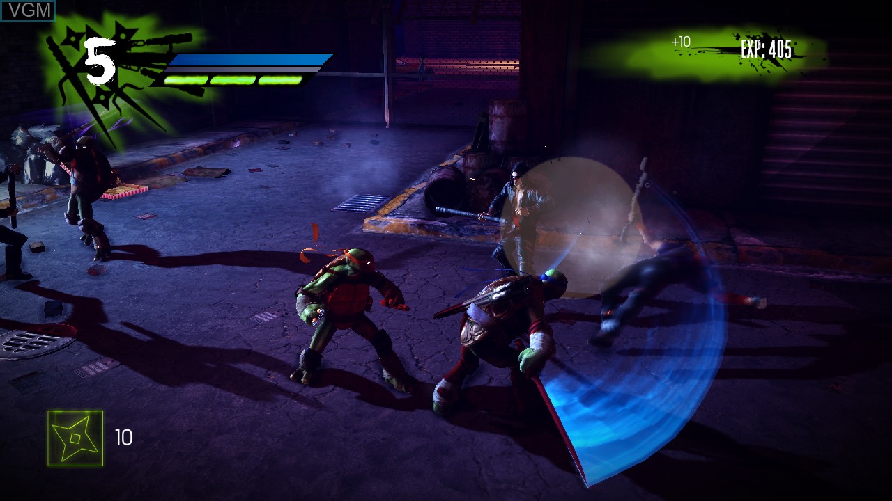 In-game screen of the game Teenage Mutant Ninja Turtles - Out of the Shadows on Microsoft Xbox 360