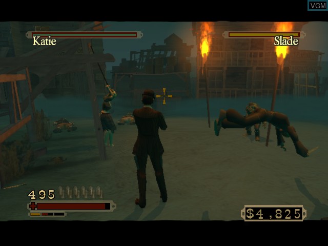 In-game screen of the game Red Dead Revolver on Microsoft Xbox