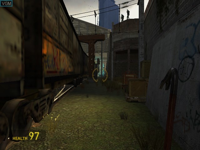 In-game screen of the game Half-Life 2 on Microsoft Xbox