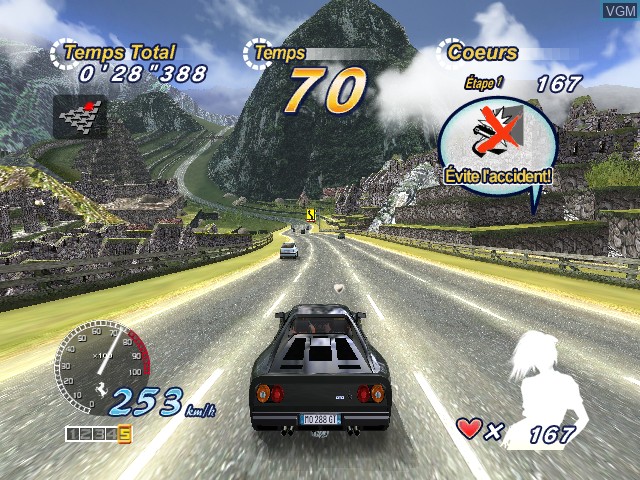 In-game screen of the game OutRun 2006 - Coast 2 Coast on Microsoft Xbox