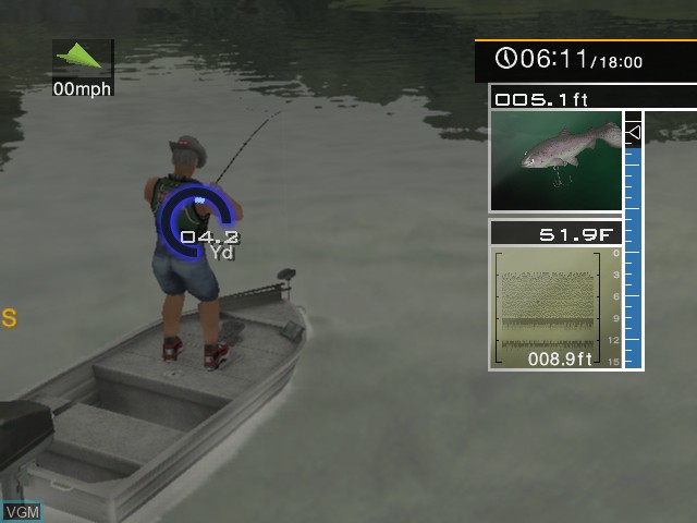 In-game screen of the game Pro Fishing Challenge on Microsoft Xbox