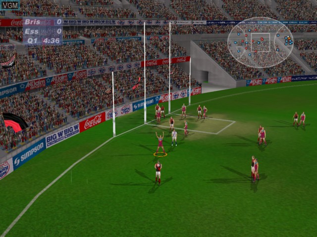 In-game screen of the game AFL Live 2003 on Microsoft Xbox