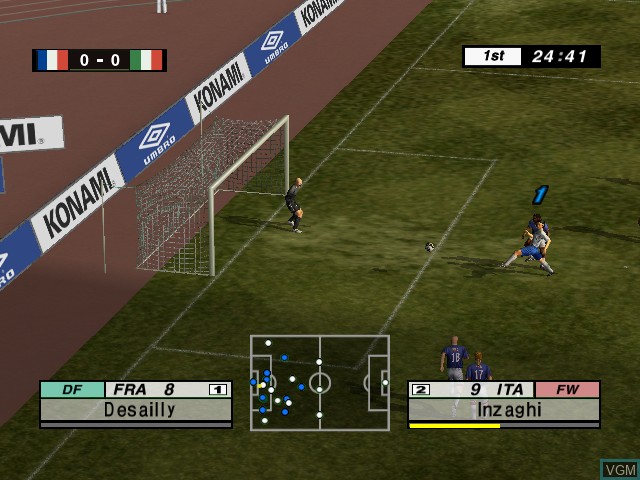 In-game screen of the game International Superstar Soccer 2 on Microsoft Xbox