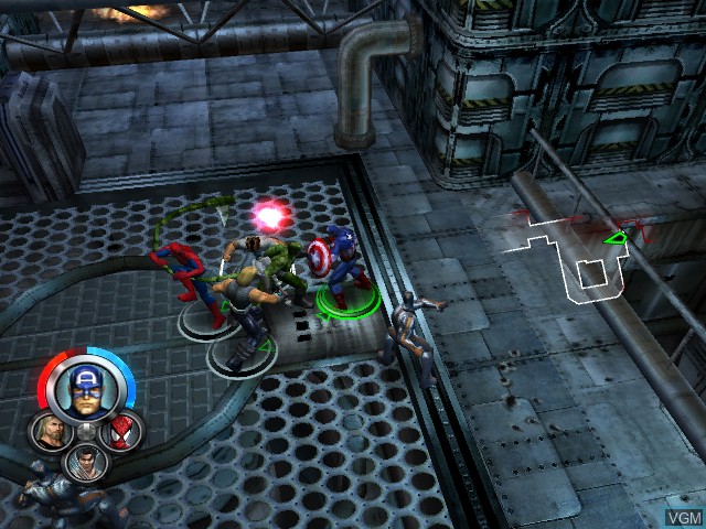 In-game screen of the game Marvel - Ultimate Alliance on Microsoft Xbox