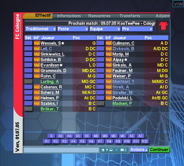 In-game screen of the game Championship Manager 2006 on Microsoft Xbox