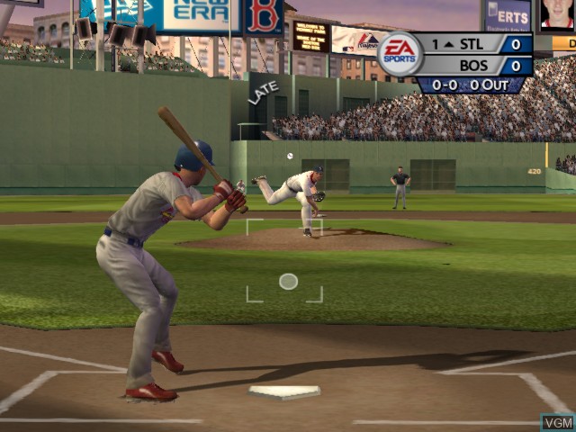 In-game screen of the game MVP Baseball 2005 on Microsoft Xbox