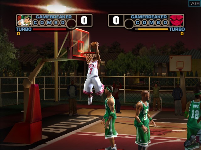 In-game screen of the game NBA Street V3 on Microsoft Xbox
