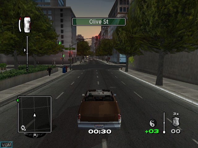 In-game screen of the game True Crime - Streets of LA on Microsoft Xbox