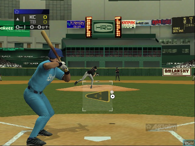 In-game screen of the game All-Star Baseball 2003 on Microsoft Xbox