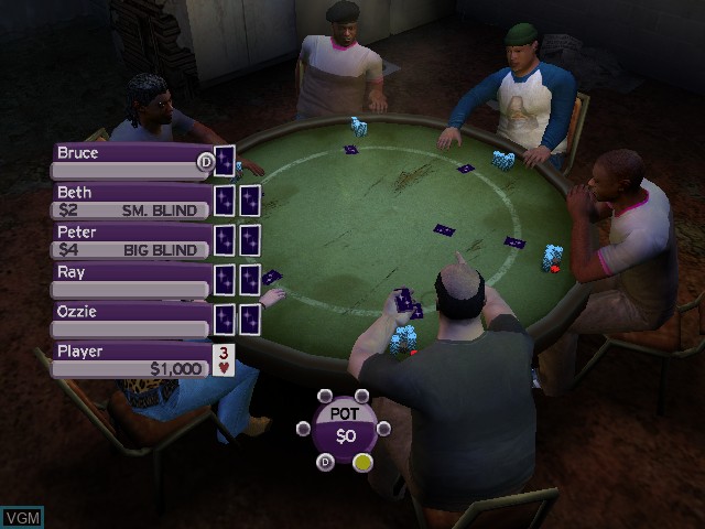 In-game screen of the game World Championship Poker 2 - Featuring Howard Lederer on Microsoft Xbox