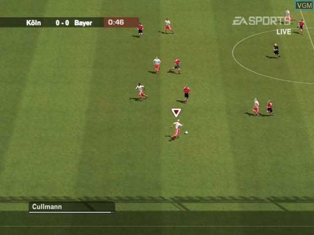 In-game screen of the game FIFA Football 2004 on Microsoft Xbox