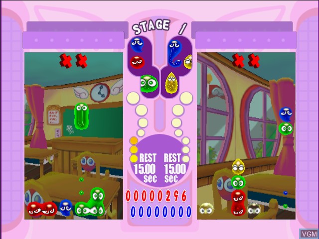 In-game screen of the game Puyo Pop Fever on Microsoft Xbox