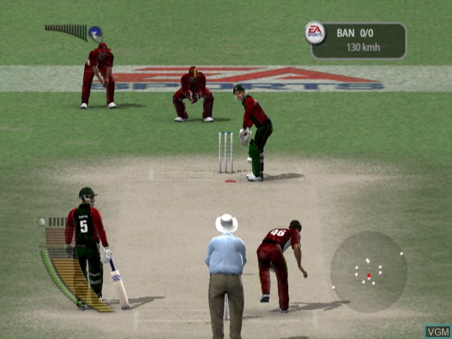 In-game screen of the game Cricket 2005 on Microsoft Xbox